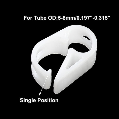 Plastic Tubing Clamps 1/4" - 5/16" Flow Control Hose Clamp, Laboratory Pinch Valve Shut Off - Pack of 5 White