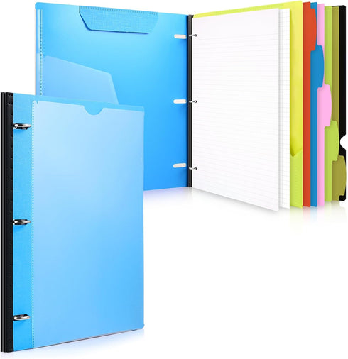 WOT I All-in-one Telescoping Binder Notebook, Refillable 3 Ring Binder, Blue, with 5 Subject Dividers