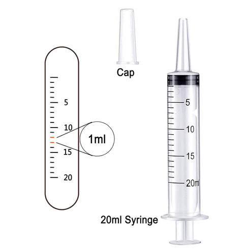 20ml Package, Pack 12 Syringe Without Needle, Syringe for Liquid, Scientific Labs, Measurement, Disposable Individual