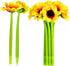 Sunflower Pens, Faux Flowers Ballpoint Pens, 0.5 mm Gel Ink for School Office Home, Party Favor Decor (12 Pieces)