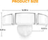 75W 8000 3 5000K IP65 LUTEC Lumen Floods Light Outdoor, Switch Controlled LED Security Lights with Adjustable Heads