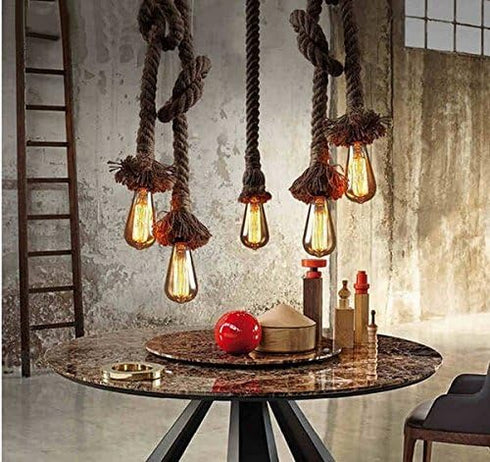 1 1 E26/E27 Lighting,110~130V, (Bulb CTKcom Head Meter Vintage Hemp Rope Pendant Light Fixture Base, Vintage Ceiling