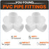 SDTC Tech 4-Pack 5 Way PVC Fitting Elbow, 3/4" Furniture Grade Pipe Connector for DIY PVC Shelf, White