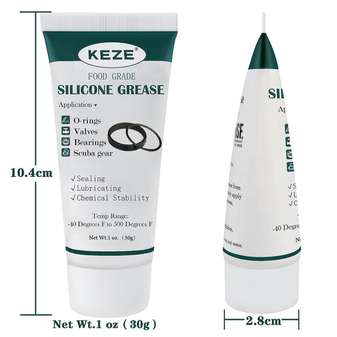2-Pack Food Grade Silicone Grease for Plumber Faucet O Rings Lubricant, 1 oz with Brush