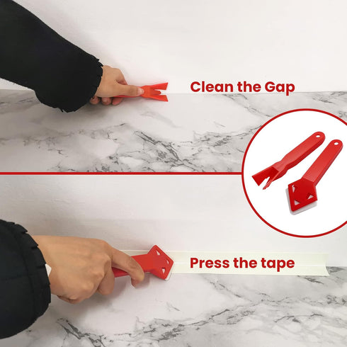 SNAILGARDEN 2 Rolls Waterproof Sealant Strip, White Acrylic Adhesive Caulk with 2Pcs Tools for Bathroom, Kitchen, Toilet