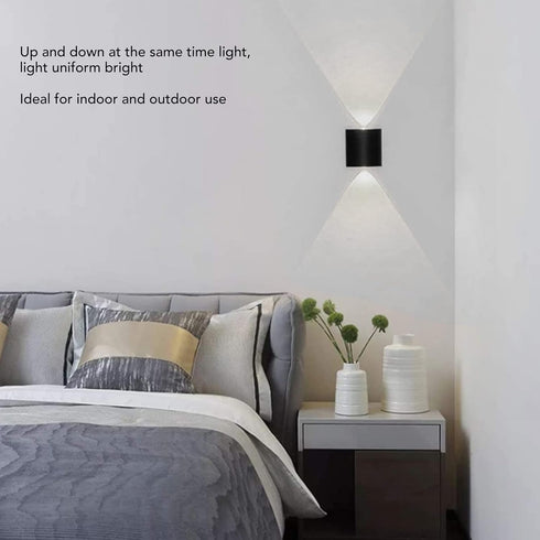110265V, Hyuduo LED Wall Light Waterproof Decorative Aluminum Alloy Black Wall Sconce Lamp for Outdoor Exterior Wall