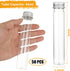 50 Pack 65ML Plastic Test Tubes with Screw Caps Plastic Candy Tubes Clear Bath Salt Tubes Gumball Tubes Container Vials for Candy Bath Salts Spices Party Favors by Oungy