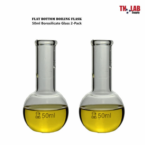 TN LAB Flat Bottom Boiling Flask 50ml (2-Pack)