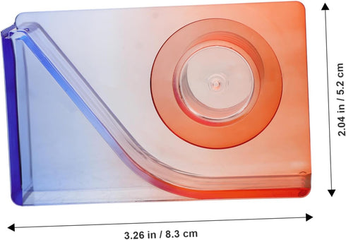 Small Gradient Color Tape Holder, Mini Desktop Office Tape Dispenser, Packing Cutter (Red and Blue Mini Stickers)