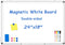 WALGLASS Double-Sided White Board, 24" x 18" Magnetic Whiteboard for Wall, Silver Aluminium Frame for Home