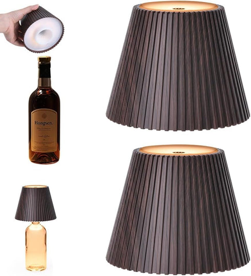 WILIT 2 Pack Wine Wirelss Bottle Lamp, 3-Level Brightness Cordless Table Lamp