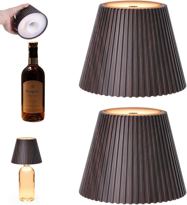 WILIT 2 Pack Wine Wirelss Bottle Lamp, 3-Level Brightness Cordless Table Lamp