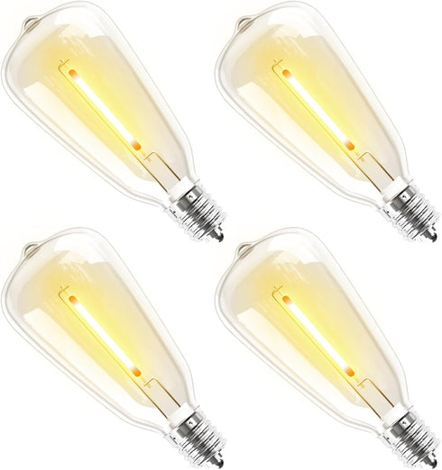 addlon 4 Pack ST38 Replacement Bulbs, E12 24V Low Voltage Shatterproof Plastic