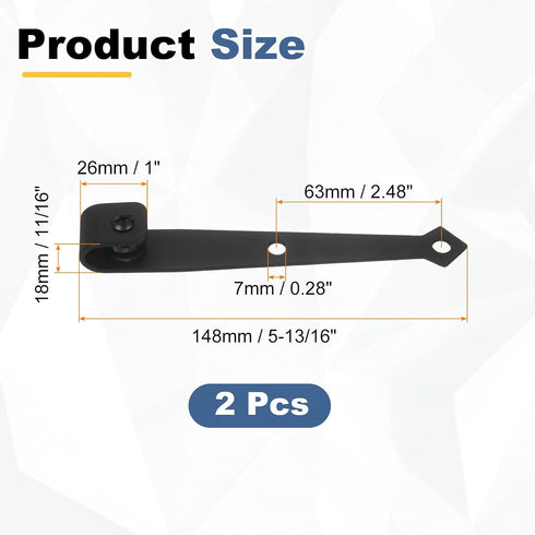 2Pcs (148x20mm, uxcell Sliding Barn Door Hardware Hanger, Mini Sliding Door Hardware for TV Stands Wardrobe Small
