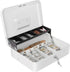 Cash Box with Money Tray and Key Lock, Large Metal Safe Money Box for Organizing and Storage, 11.8"x9.45"x3.54"