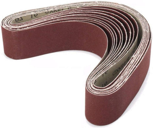 2 Inch X 27 Inch Sanding Belts, 10 Pack with 60/80/120/240/320 Grits for Woodworking, Metal Polishing