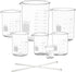 Graduated Glass Measuring Low Form Beaker Set, 10ml 50ml 100ml 250ml 400ml 600ml 1000ml
