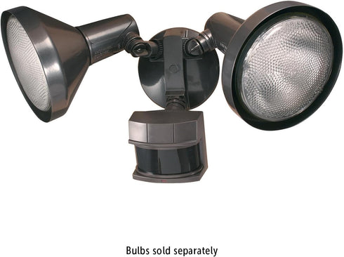 17000140 180-Degree 240 Globe Electric W Twin Head Black Hardwired Motion Sensor Security Flood Light with MotionBright