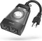Fosmon Outdoor Timer Outlet Waterproof - 24 Hour Mechanical Heavy Duty Plug in Timer with 2 Outlets