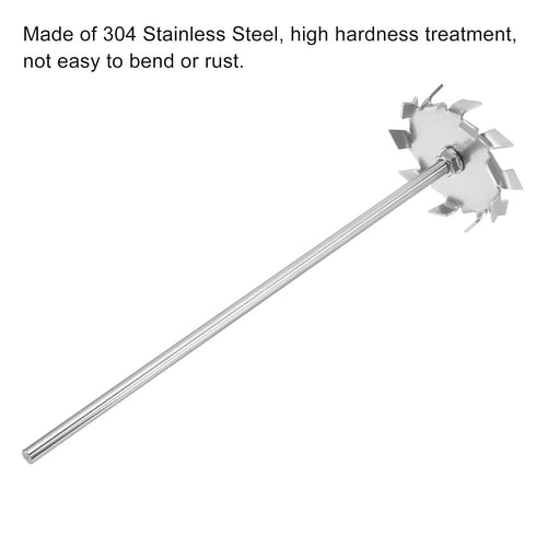 MECCANIXITY 304 Stainless Steel Stirring Rod, 11.81" Length with 3.15" ID Dispersion Disc for Laboratory