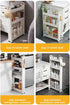 UEncounter 3.54 Slim Storage Cart Durable Bathroom Organizer Slide Out Storage Cart Rolling Utility Cart Slide Out