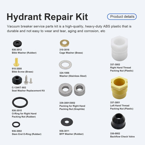 630-7755 Wall Hydrant Repair Kit for Prier Faucet 300, 400, 500 Series Parts