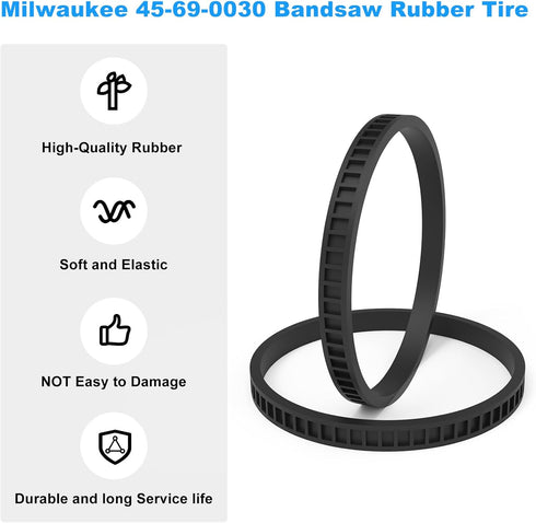 Replacement Milwaukee BandSaw Compact Pulley Tires, 4 Pack 45-69-0030 2629-20 6242-6 2429-20 2629-22 2429-21XC (4.0"