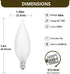 DXMKOP Bulb, CA10 60W E12 Bulbs 120V Dimmable(6PACK) Candelabra Flame Tip Frosted,Frosted Flame Tip Chandelier Light