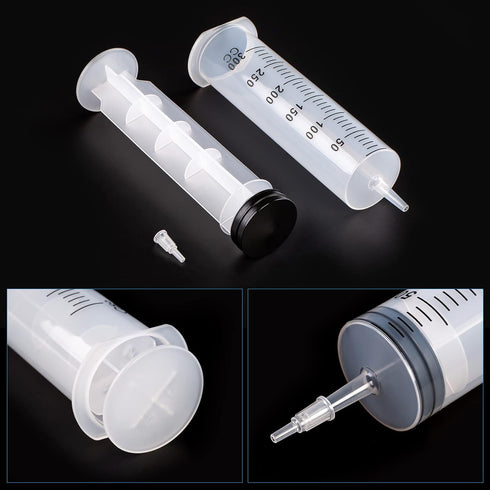 SHAOTONG 300ml Syringe for Feeding Pets, Liquid Refilling, Drawing Oil Fluid with 2Pcs 40 Inch Tube and Tip Adapter