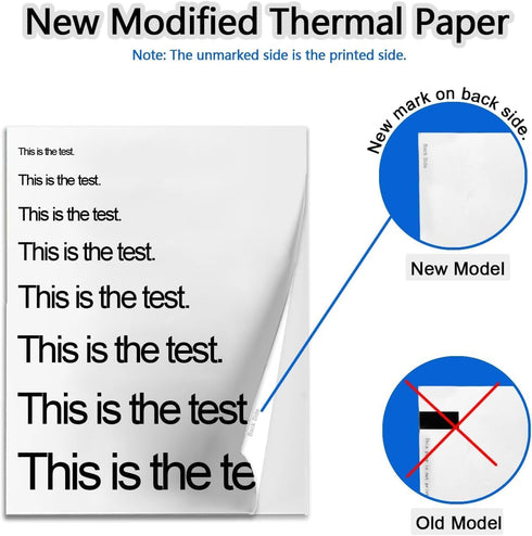 500 8.5 11 Inches M08F/ A28U/ A40 Set. Sheets Single Thermal Paper x US Letter Size for Thermal Printer, Portable