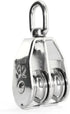 1PCS Lifting Double Pulley - Stainless Steel Heavy Duty Double Wheel Swivel Lifting Rope Pulley Block M32