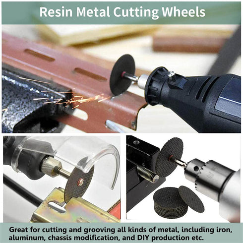 Cutting Wheel Set for Dremel Rotary Tool, HSS Circular Saw Blades, Resin Cutting Discs, 545 Diamond Wheel, 1/8" Shank