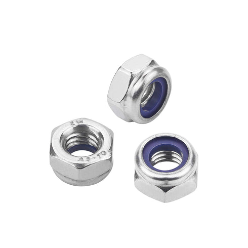 M6 x 1.0mm 304 Stainless Steel Self-Lock Hex Lock Nuts, Self Clinching Nuts, 50 PCS