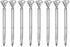 U Scinan 8 Pcs Metal Ballpoint Pen with Big Diamond/Crystal - Office Supplies Gift, Black Ink, Magnify Function, Silver