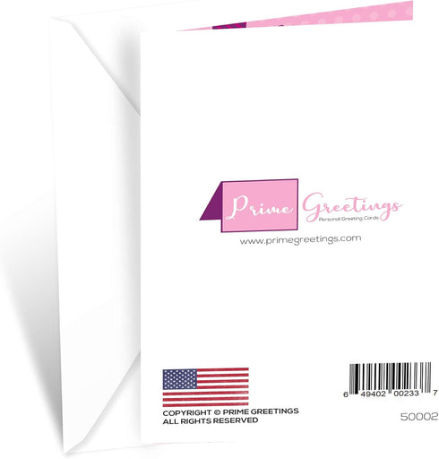 Prime Greetings Birthday Card for Sister, Eco-Friendly Thick Card Stock with Premium Envelope, 5in x 7.75in