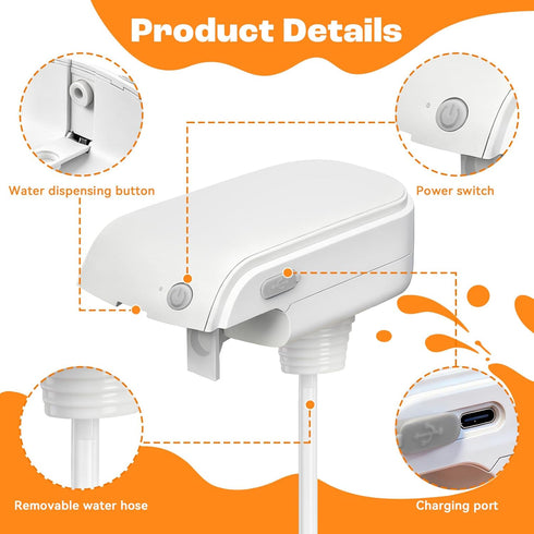 Upgraded Magic Tap Automatic Drink Dispenser - USB Rechargeable, Easy-Clean Design - Hands-Free Beverage Dispenser