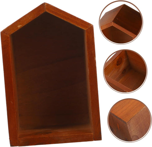 SOLUSTRE Retro House-Shaped Desk Organizer - Small Storage Shelf