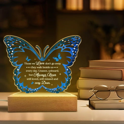SANDJEST Memorial Butterfly Night Light - Sympathy Gifts for Loss of Loved One - Those We Love Don't Go Away Acrylic