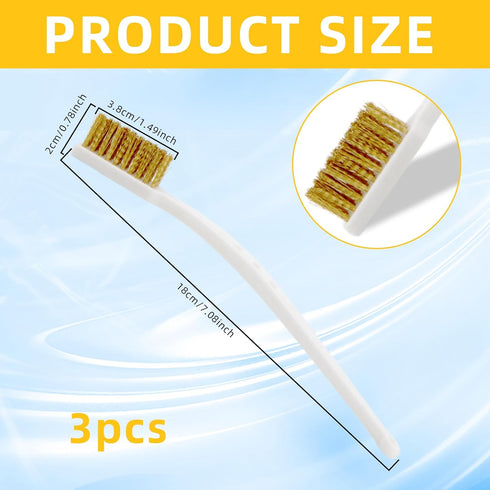 Pretwad 3PCS 3D Nozzle Small Brass Brush Brass Wire Brushes for Cleaning, Printer Cleaning Brasses Wire Toothbrush