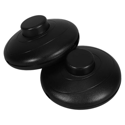 Homoyoyo 2pcs Foot Pedal Push Switch Inline Lamp On-Off Control Black Step-on