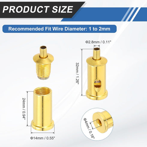 4 Set 1/16" (1-2mm) MECCANIXITY Cord Grip Adjuster for Cable, Adjustable Steel Wire Rope Locking Clamp Connector