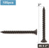 #6 x 2" Wood Screw, 100 PCS Black Phosphate Coated Stainless Flat Truss Head Fast Self Tapping Screws