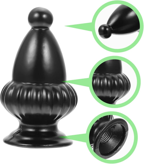 2pcs NUOBESTY Decorative Lamp Finial Black Aluminum Simple and Creative Light Accessory for Table and Floor Lamps Easy
