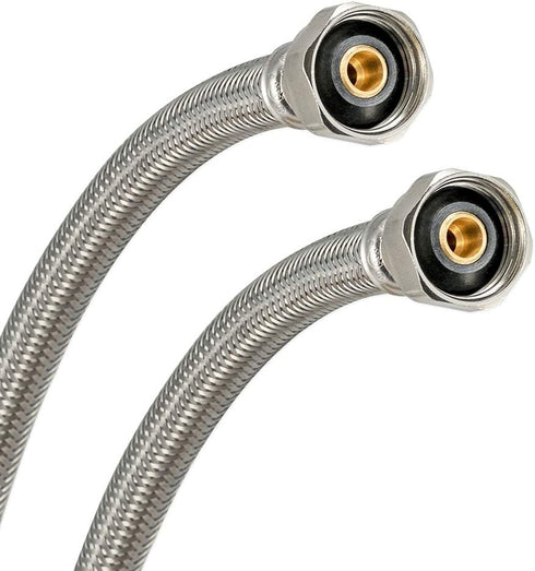 Eastman 60 inch Steel-Flex Faucet Connector, 1/2 Inch FIP x 1/2 Inch FIP, Braided Stainless Steel Faucet Supply Line, 48022 by Eastman