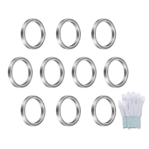 uxcell 6705ZZ Deep-Groove Ball Bearings for Hard Drive, 1" x 1.3" x 1.6" with Carbon Fiber Gloves, 10Pcs