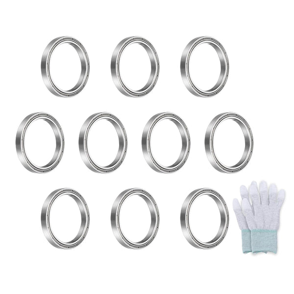 uxcell 6705ZZ Deep-Groove Ball Bearings for Hard Drive, 1" x 1.3" x 1.6" with Carbon Fiber Gloves, 10Pcs