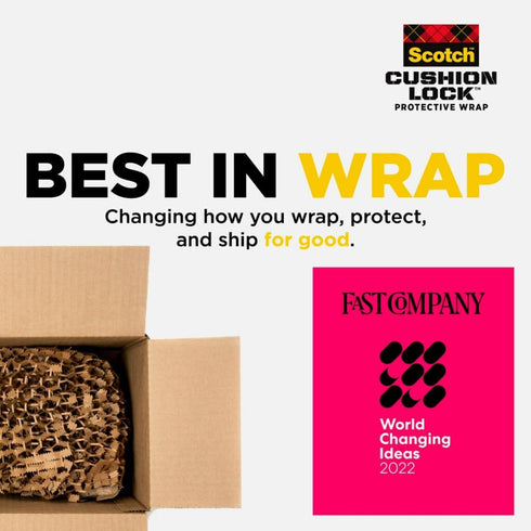 Scotch Cushion Lock Protective Wrap, 12 in. x 175 ft., Sustainable Packaging for Packing, Shipping, Moving