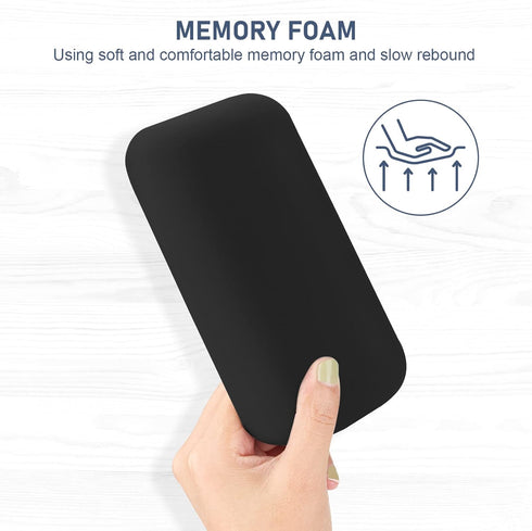 Leolee Elbow Elbow 1 Pack Rest Pads for Desk, Black Ergonomic Arm Rest Pads with Memory Foam & Non-Slip Base, Armrest