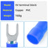 300 Pcs Blue 16-14 AWG Insulated Fork Spade U-Type Wire Connector Electrical Crimp Terminal