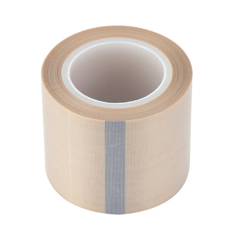 2" Width x 11 Yard Roll PTFE Coated Fiberglass High Temperature Tape, Silicone Adhesive Cloth, Beige